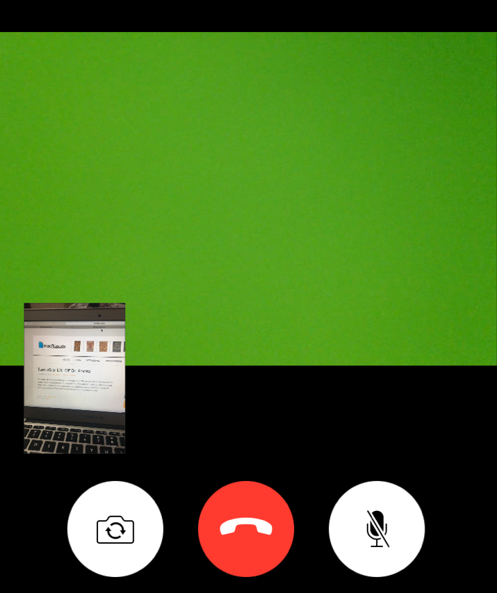 facetime call green screen