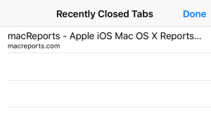 recently closed iphone tabs