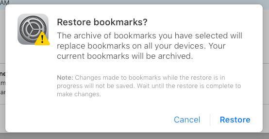 restore confirm