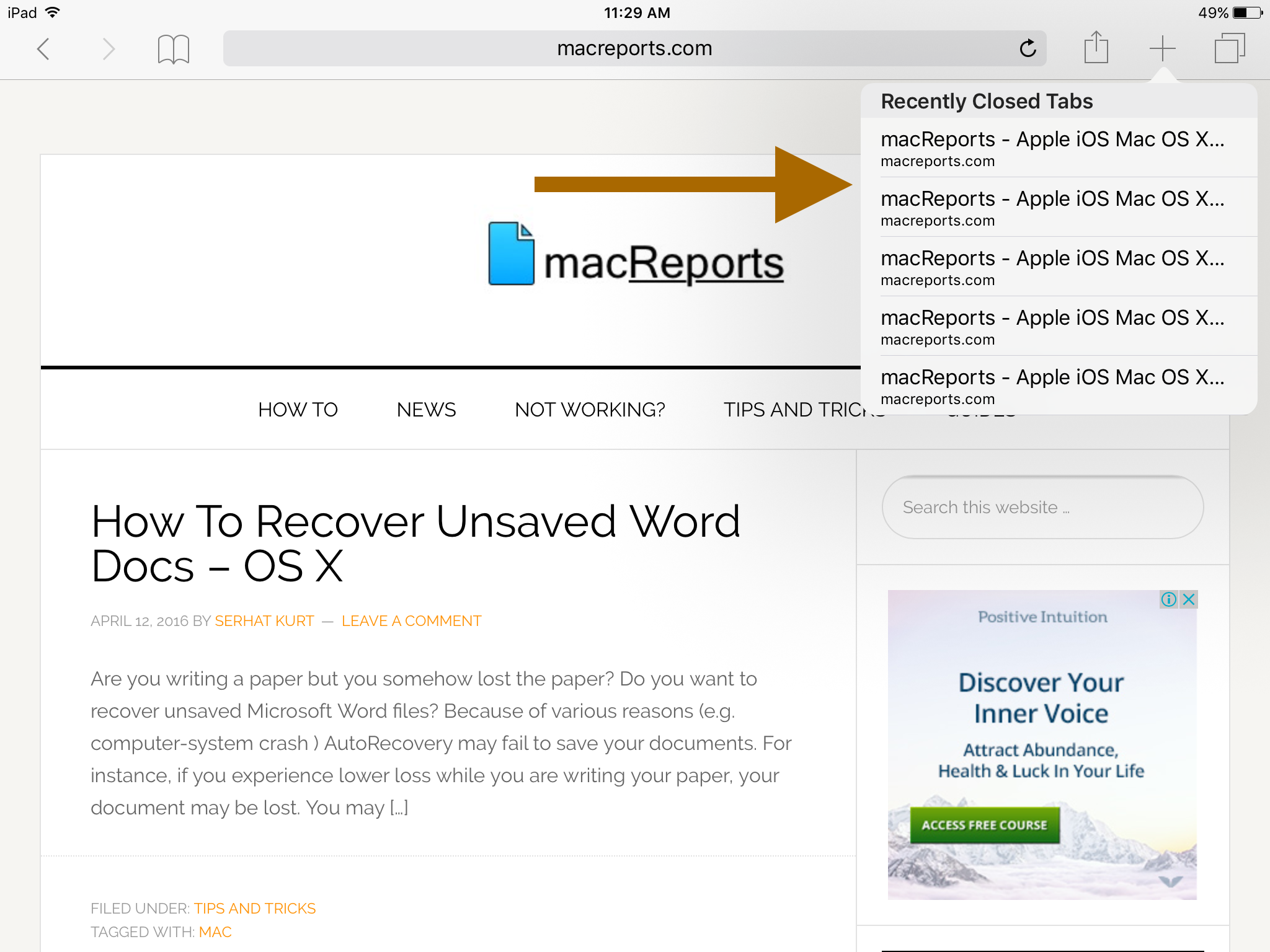 How To View Recently Closed Tabs iOS Safari MacReports