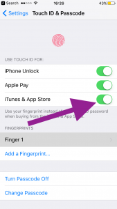 iTunes and App Store Touch ID