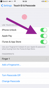 touch id disable and enable