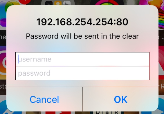 password will be sent in the clear