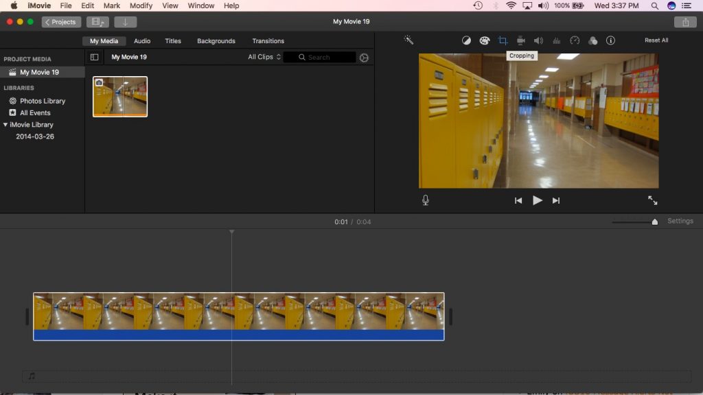 iMovie cropping 