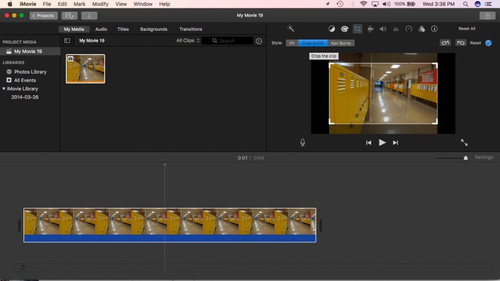 iMovie Crop to fit