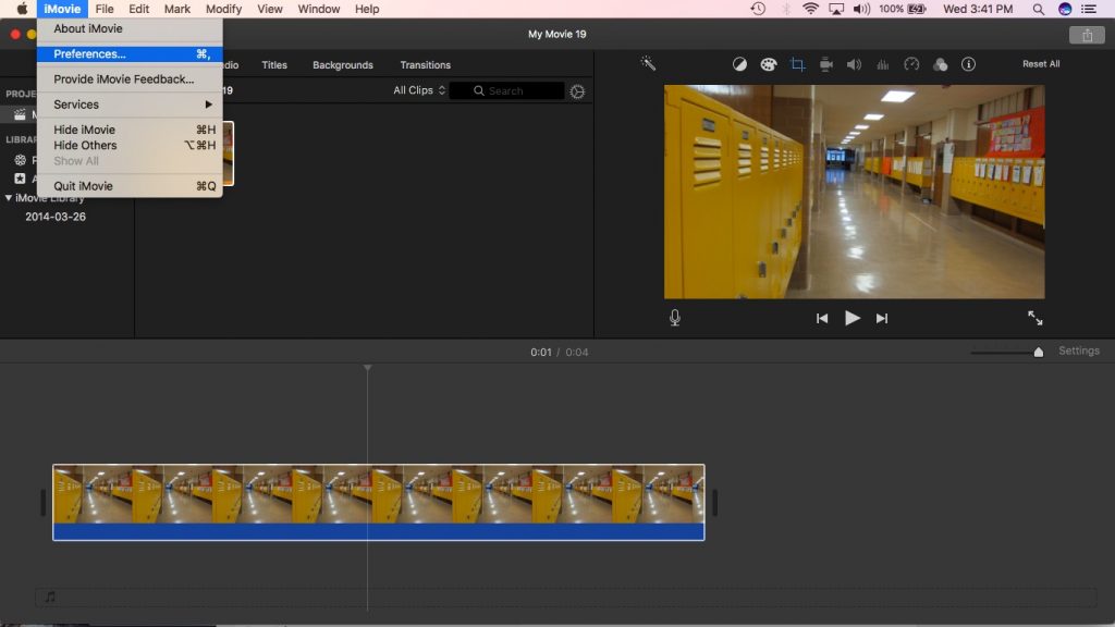 iMovie preferences