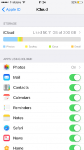 How much iCloud space you have