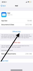 offload an app on iOS