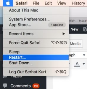 restart mac os