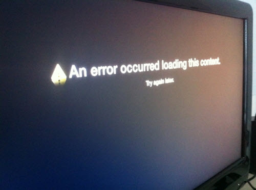 Apple Tv An Error Occurred Loading This Content Try Again Later