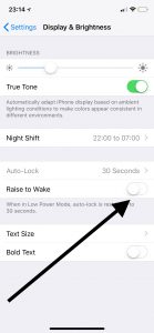 iPhone X Raise to Wake Up