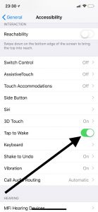 disable tap to wake iPhone X