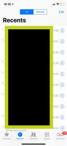 no recent calls on iphone