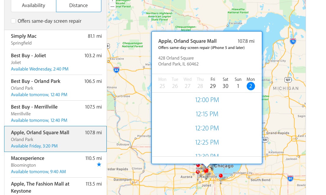 apple store reservation near me