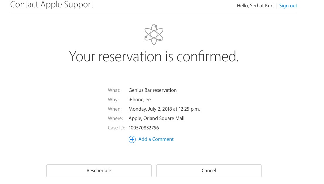 apple store domain reservation