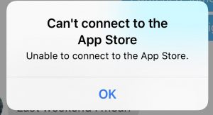 can't connect to the App Store