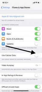 turn off updates over cellular data