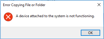a device attached to the system is not functioning