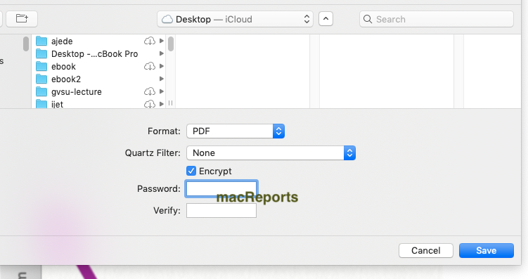 password protect pdf in preview