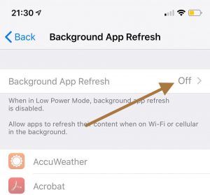 background app refresh 