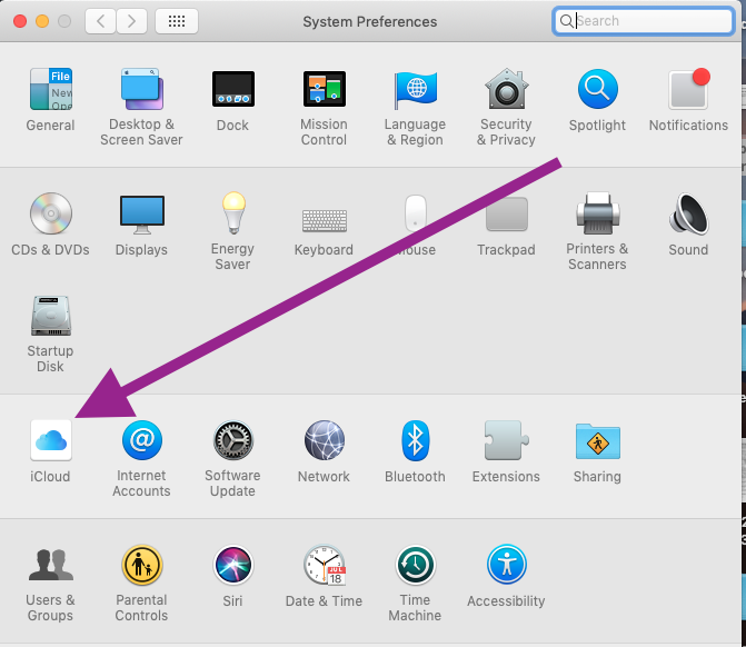 system preferences iCloud