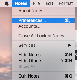 Notes Preferences 