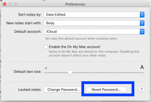 Mac Notes reset password