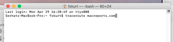 trace route on a Mac