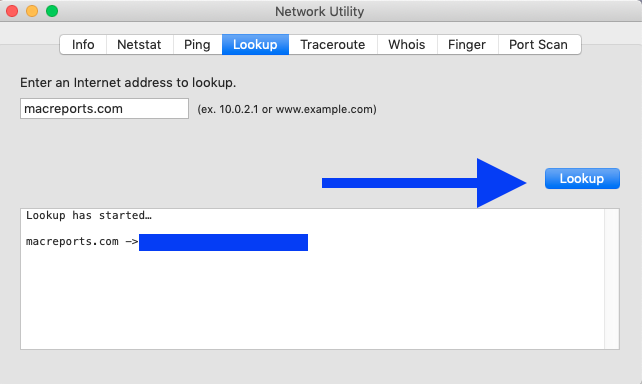 Network Utility Lookup