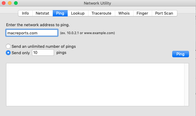 Network Utility Ping