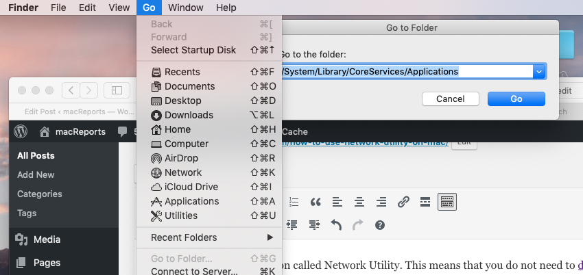 network utility for mac os 10.12