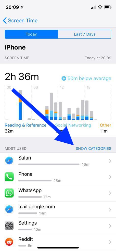 iphone screen time grey bar