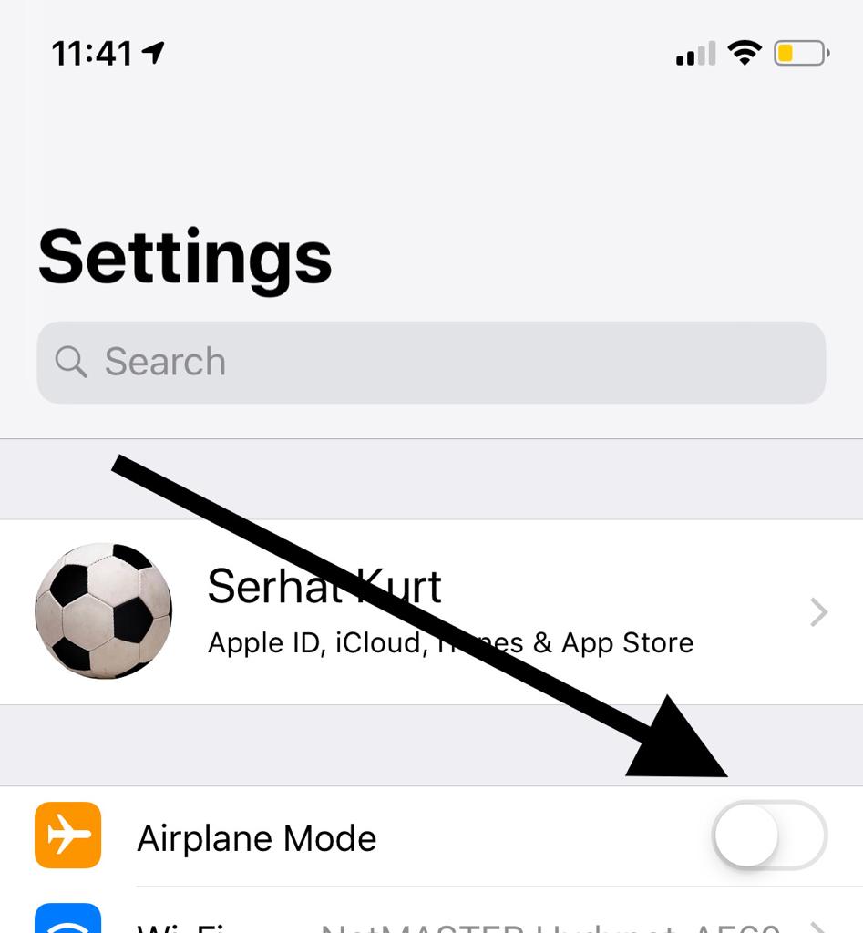 airplane mode on iphone