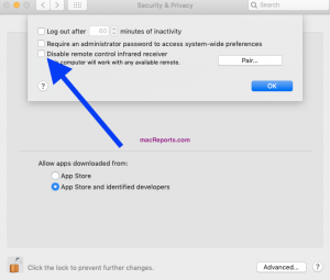 Disable infrared receiver 