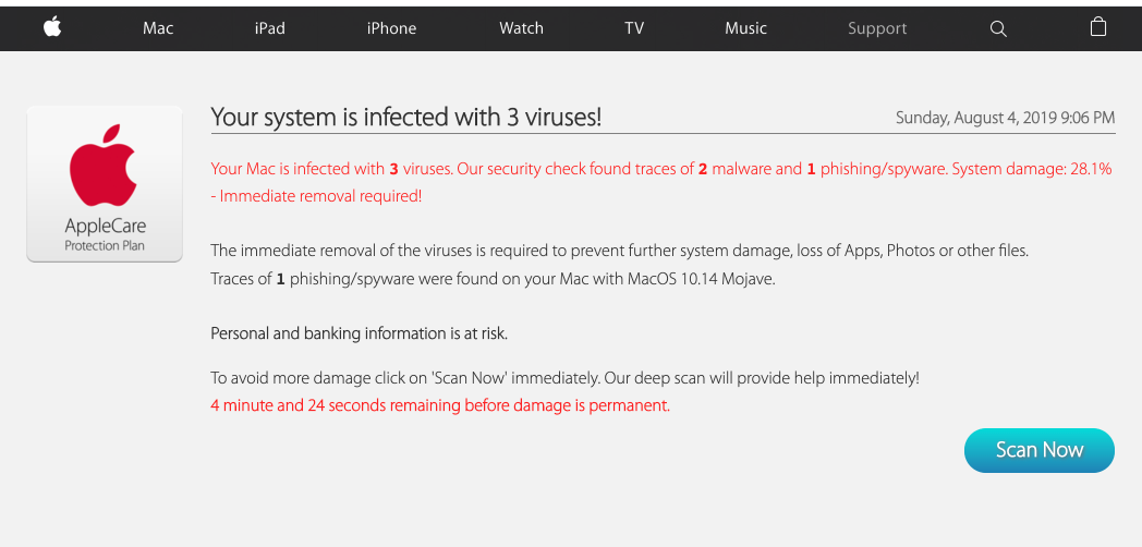 apple phishing spyware on mac os warning