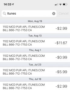 Apple iTunes Purchases 