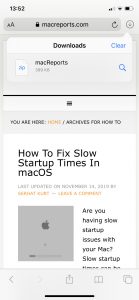 Downloaded files Safari