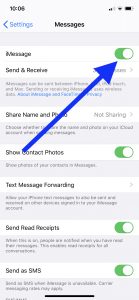 Enable iMessage