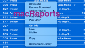 Music App Get Info Songs
