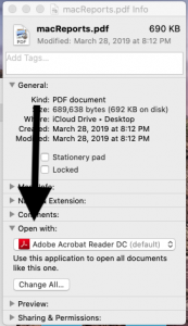 set default for opening pdf mac