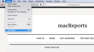 Quit Safari