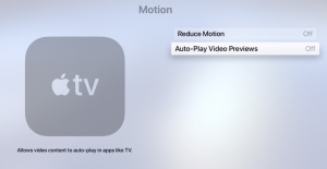 Apple TV Auto Play Disable