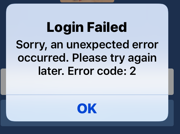 Login Error. Please try again.. Login failed. An Error occurred, try again later.. Ошибка входа Facebook.