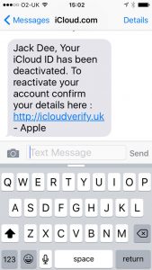 Fake Apple text message
