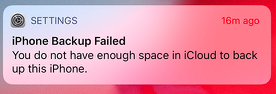iCloud backup failed