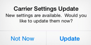 Carrier settings update