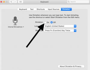 enabling dictation on mac