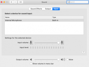 Mac microphone settings