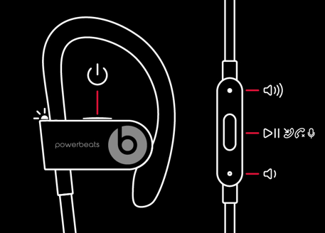 powerbeats 3 blinking red and white light