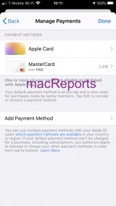 Apple ID payment method